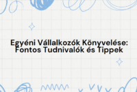 Egyéni Vállalkozók Könyvelése